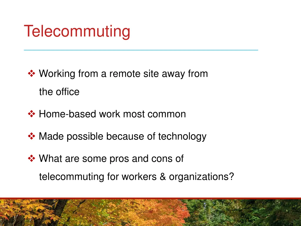 telecommuting