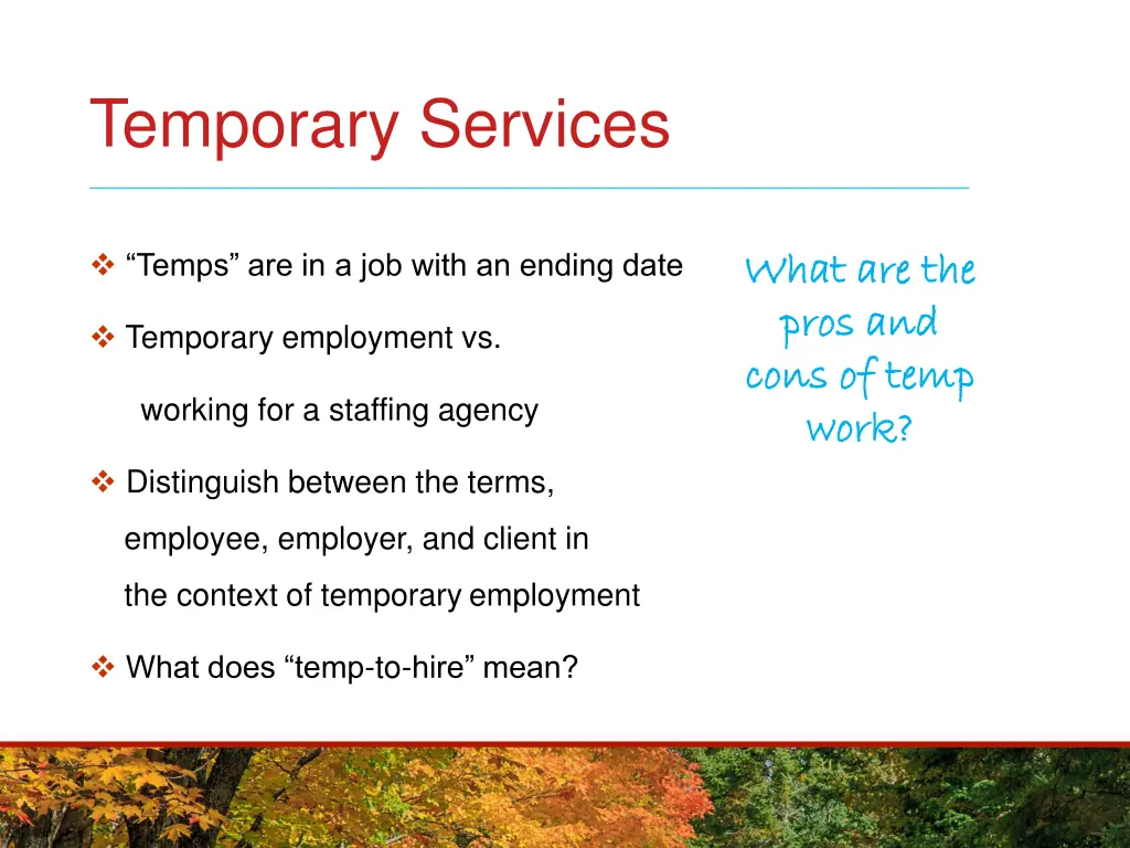 temporary services