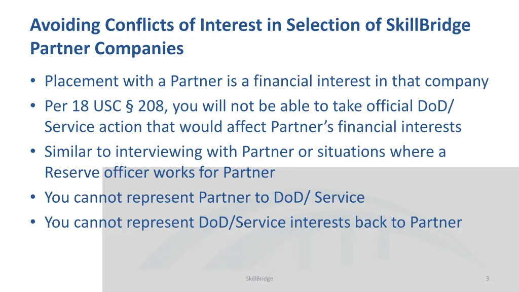 avoiding conflicts of interest in selection