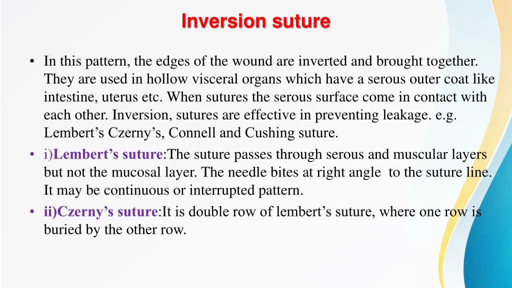 inversion suture