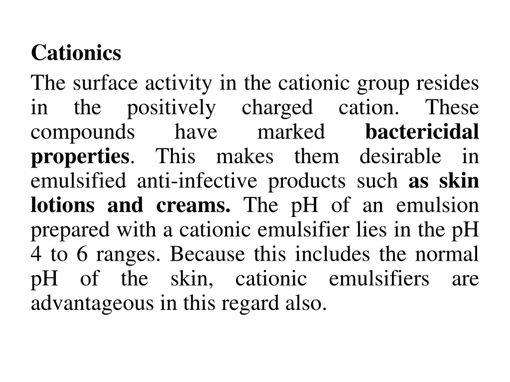 cationics the surface activity in the cationic