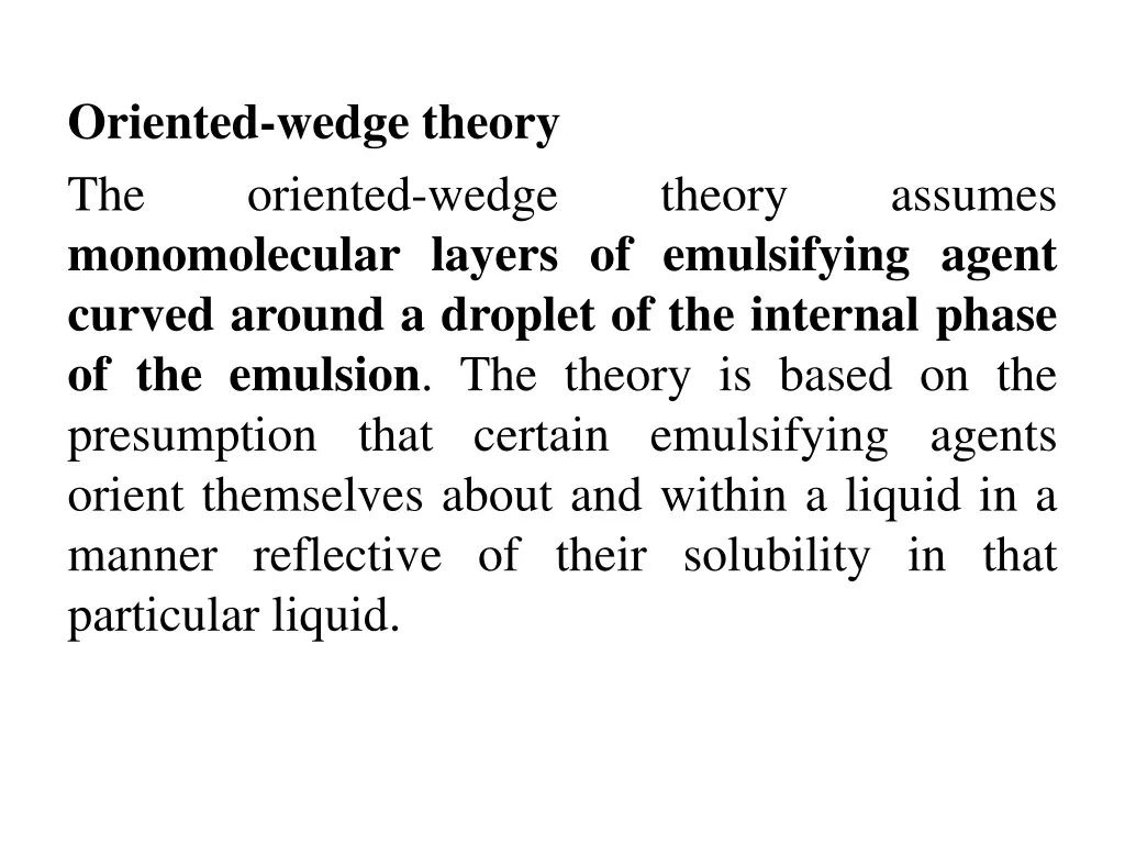 oriented wedge theory the oriented wedge