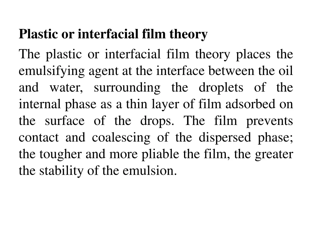 plastic or interfacial film theory the plastic