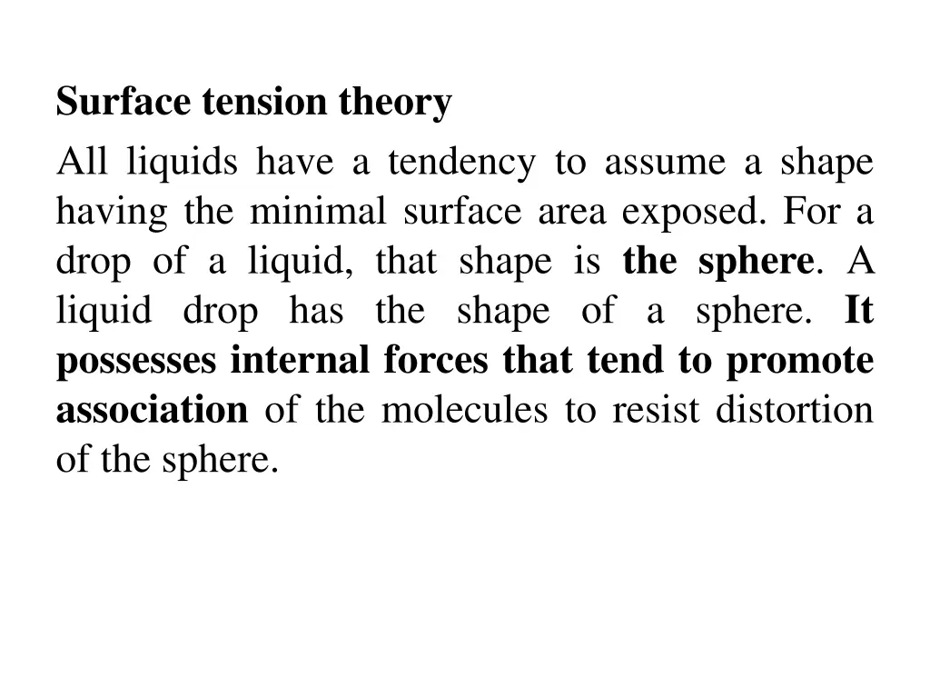 surface tension theory all liquids have