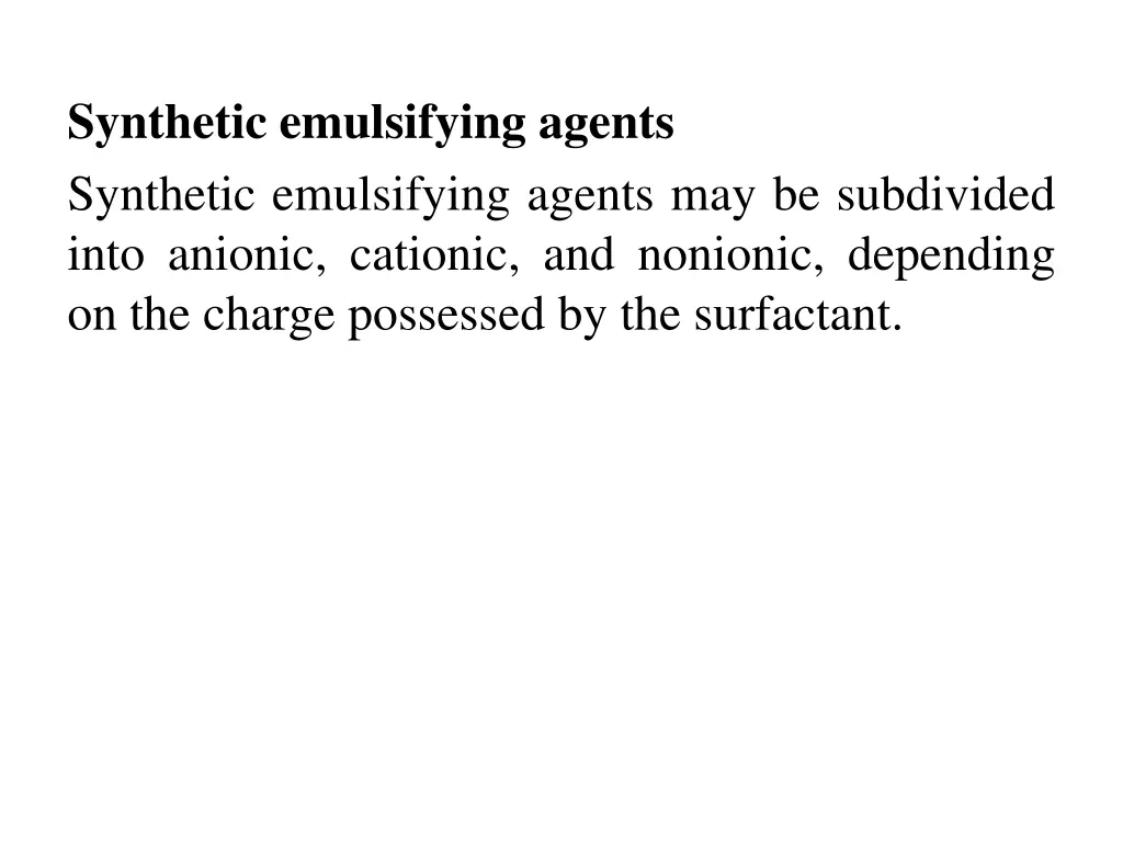 synthetic emulsifying agents synthetic