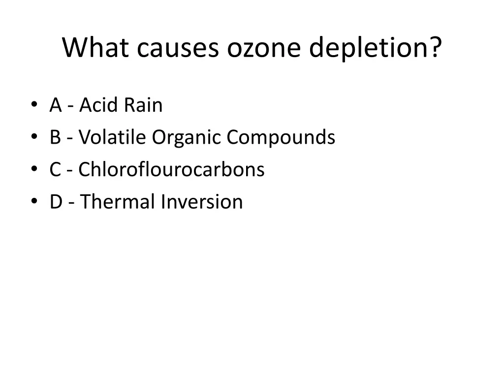 what causes ozone depletion