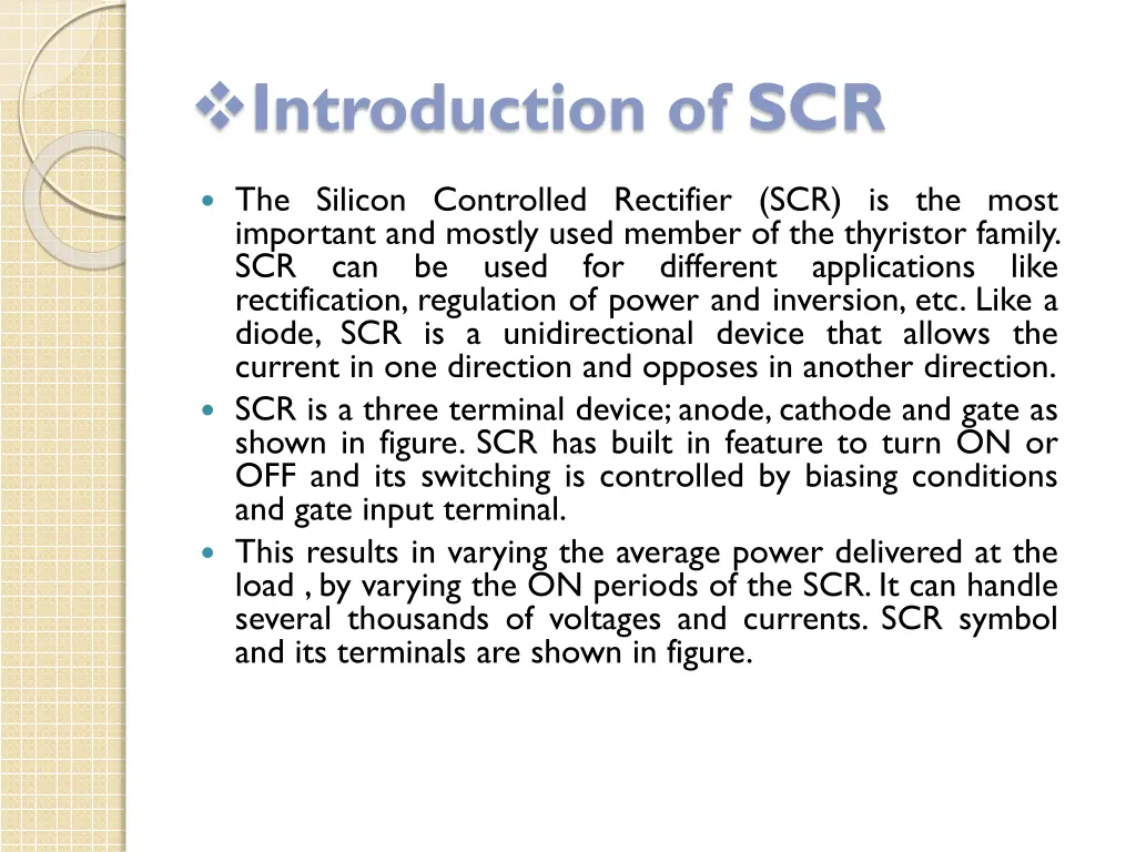 introduction of scr