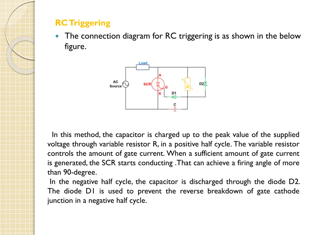 rc triggering the connection diagram