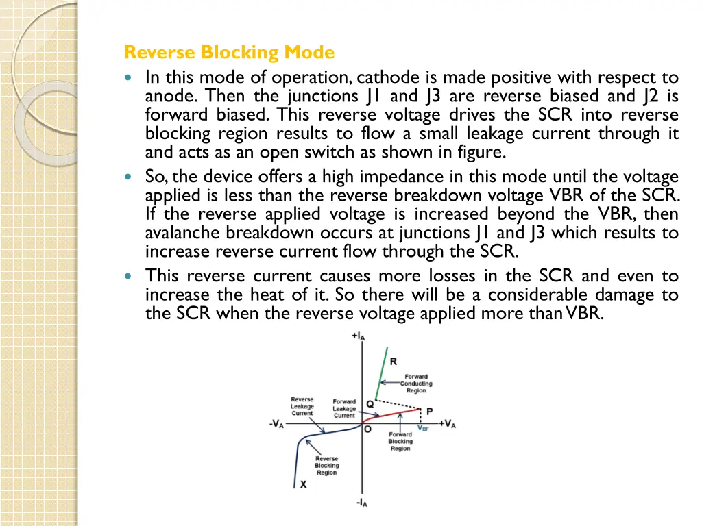 reverse blocking mode in this mode of operation