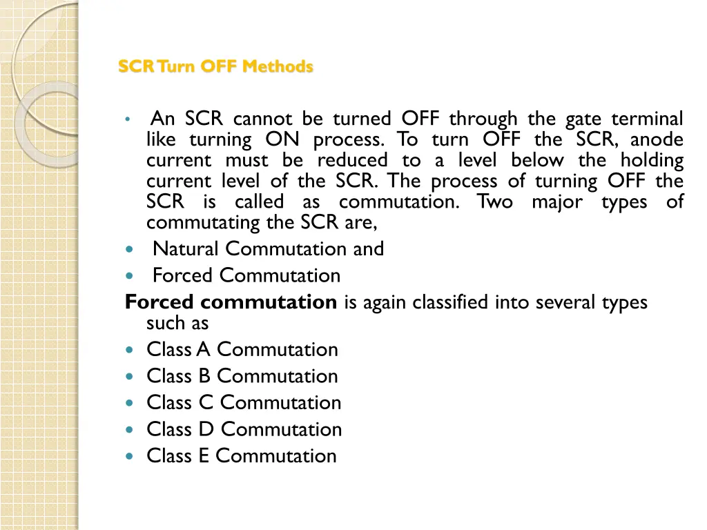 scr turn off methods