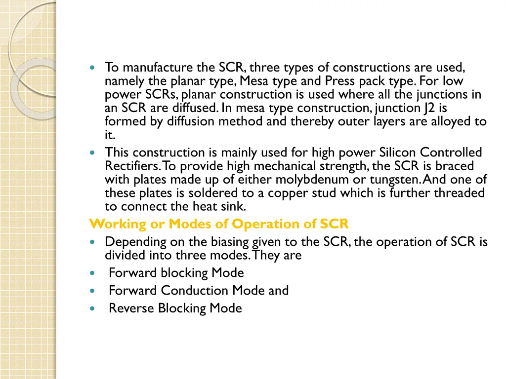 to manufacture the scr three types