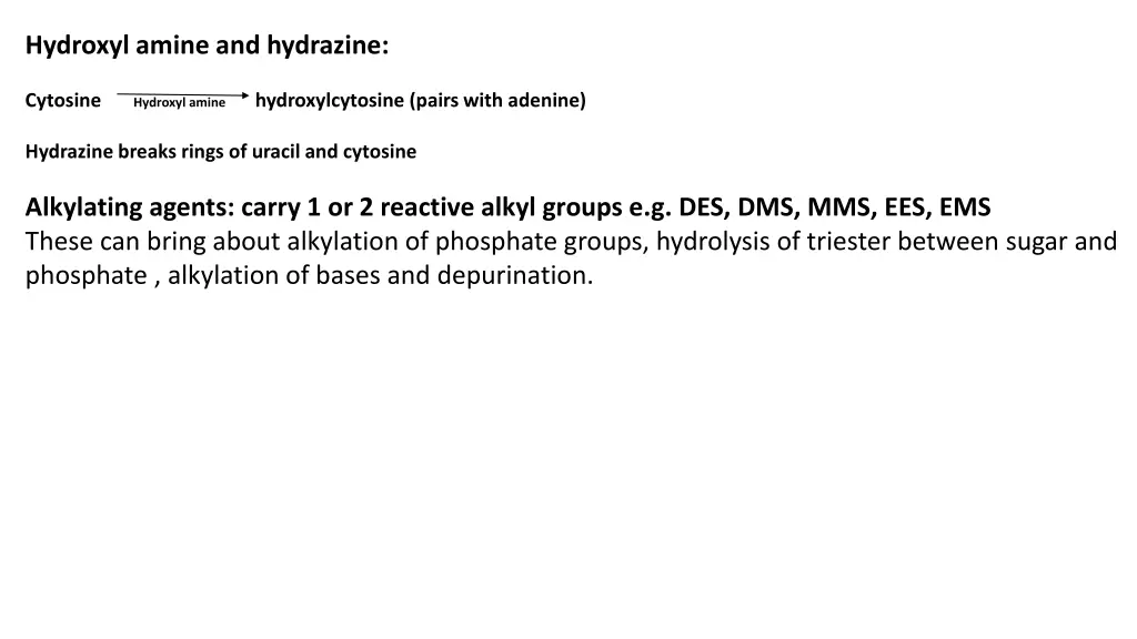 hydroxyl amine and hydrazine