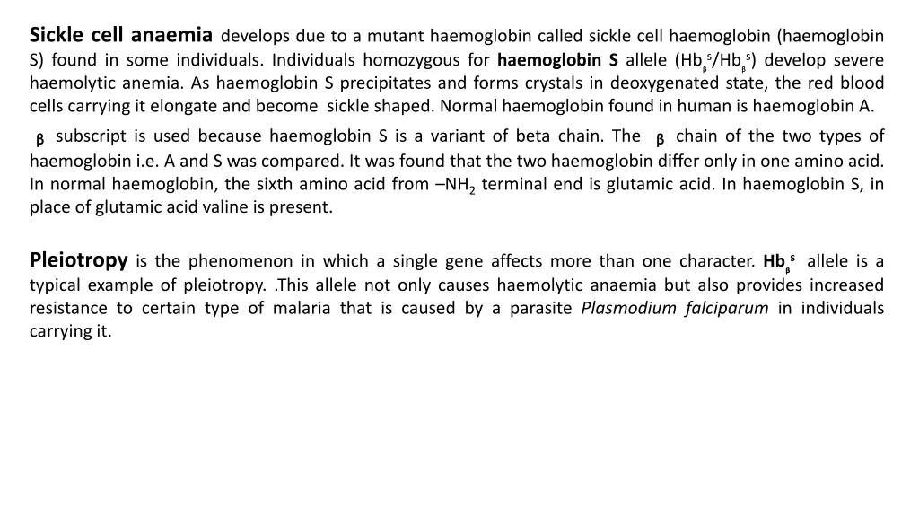 sickle cell anaemia develops due to a mutant