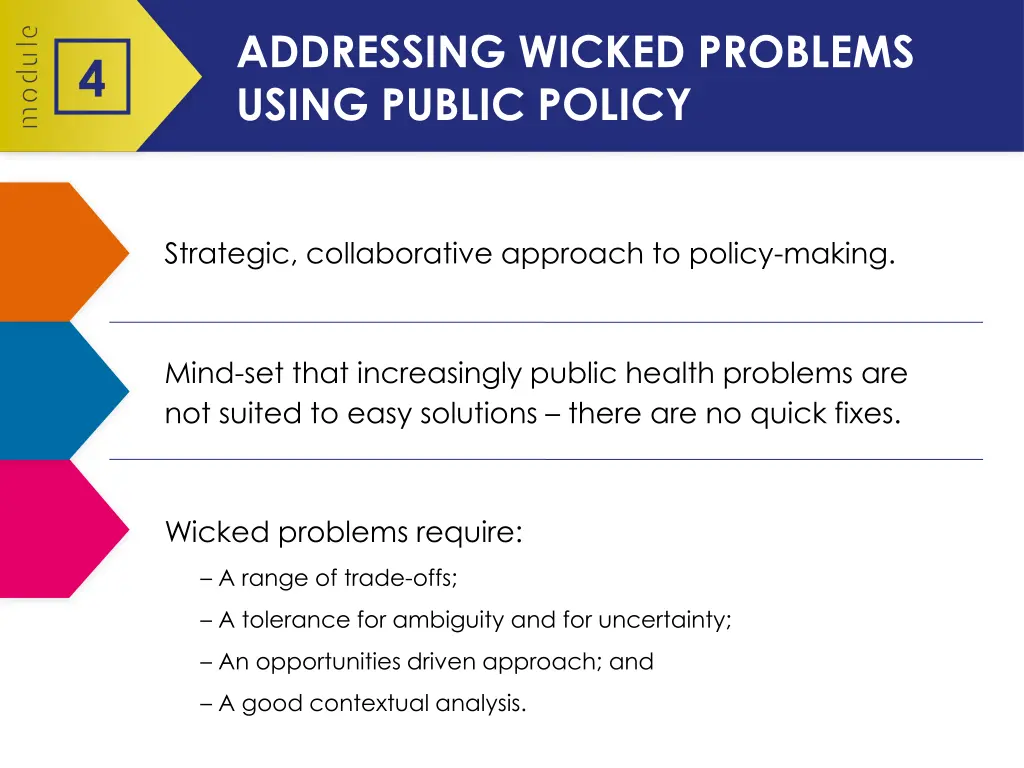 addressing wicked problems using public policy