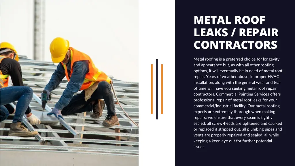 metal roof leaks repair contractors