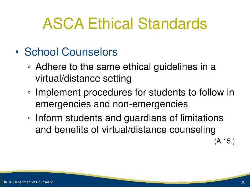 asca ethical standards