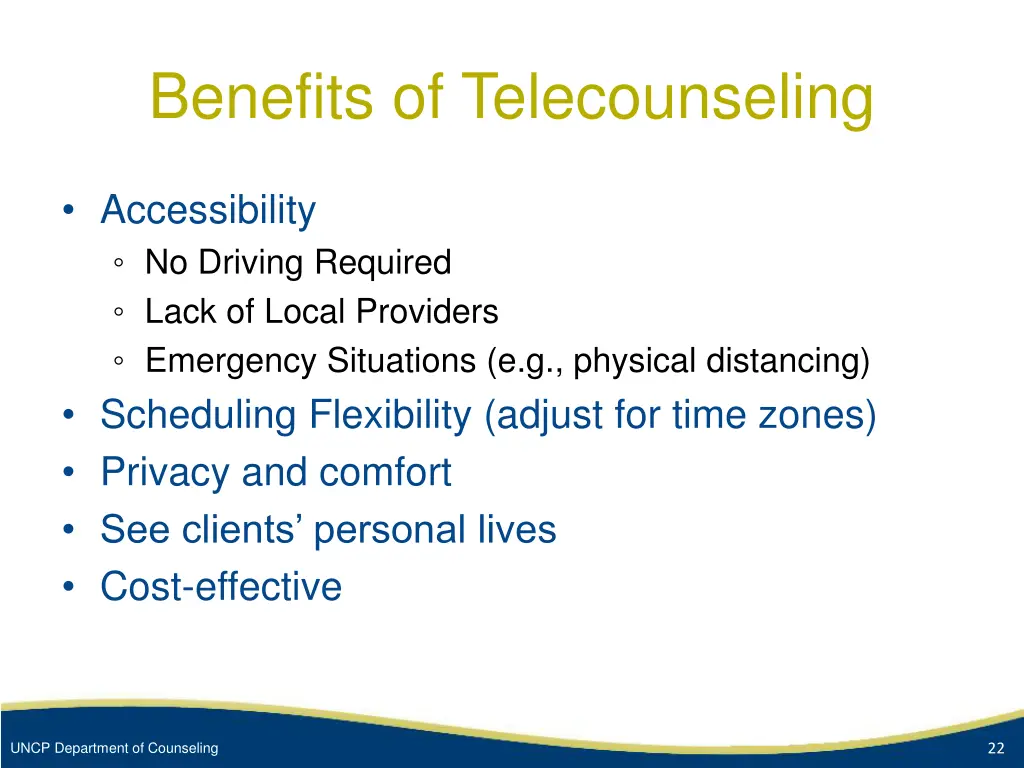 benefits of telecounseling