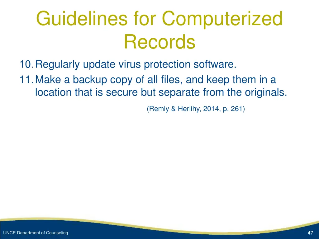 guidelines for computerized records 10 regularly