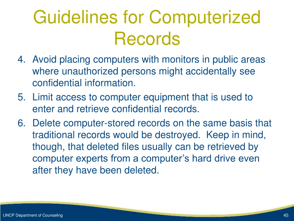 guidelines for computerized records 4 avoid