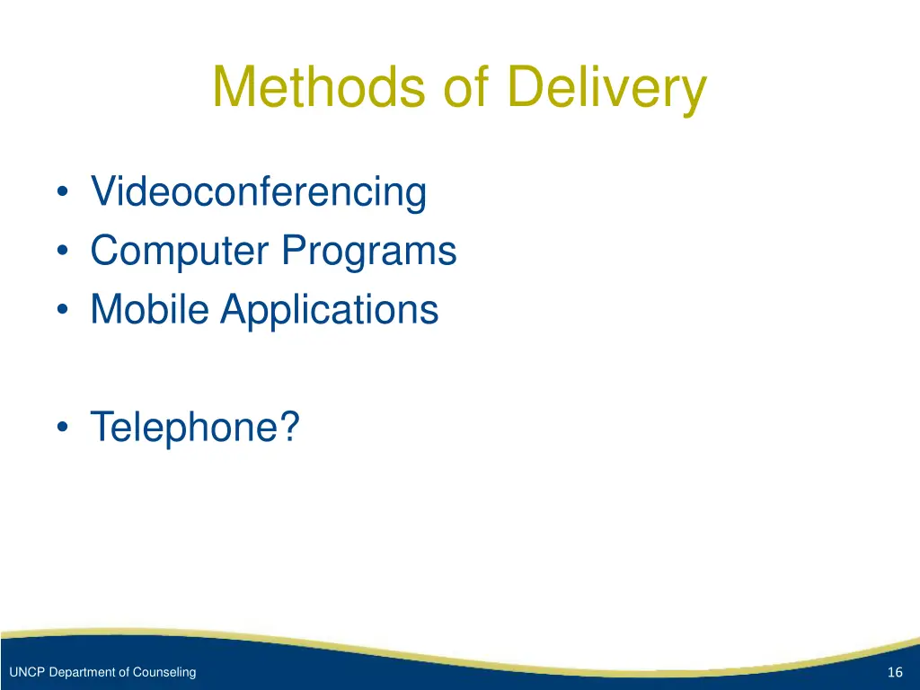 methods of delivery