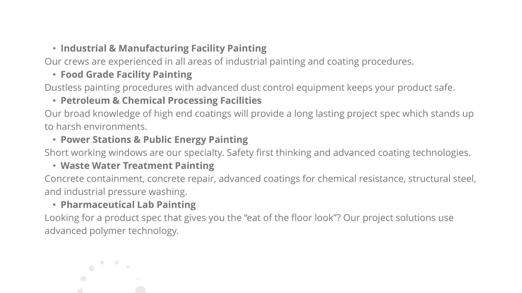 industrial manufacturing facility painting