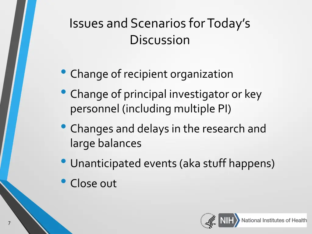 issues and scenarios for today s discussion