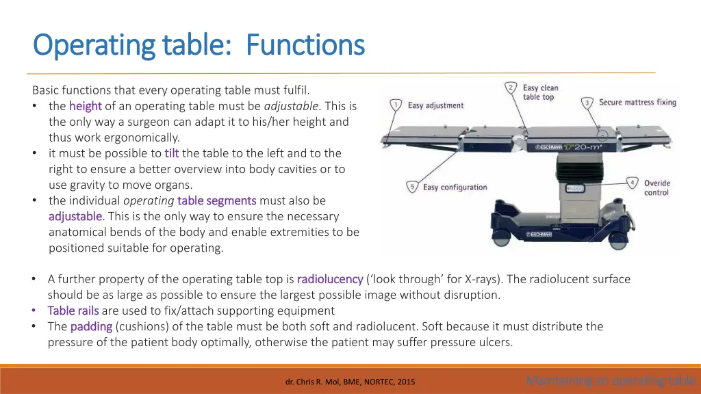 operating table functions operating table