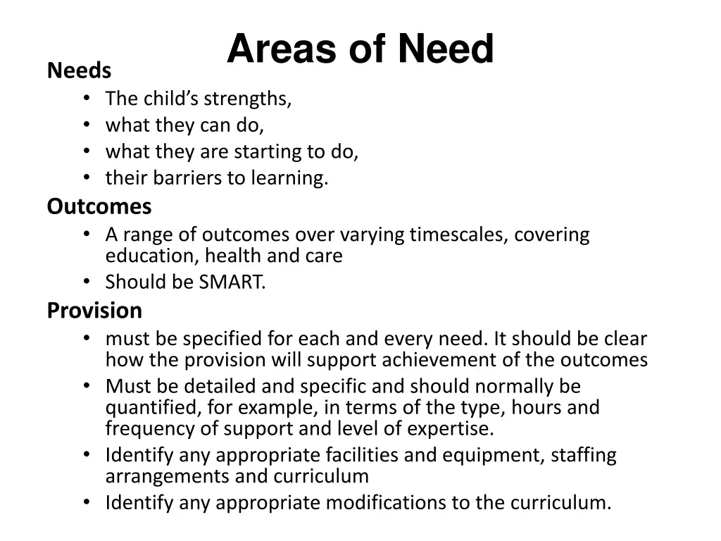 areas of need 1