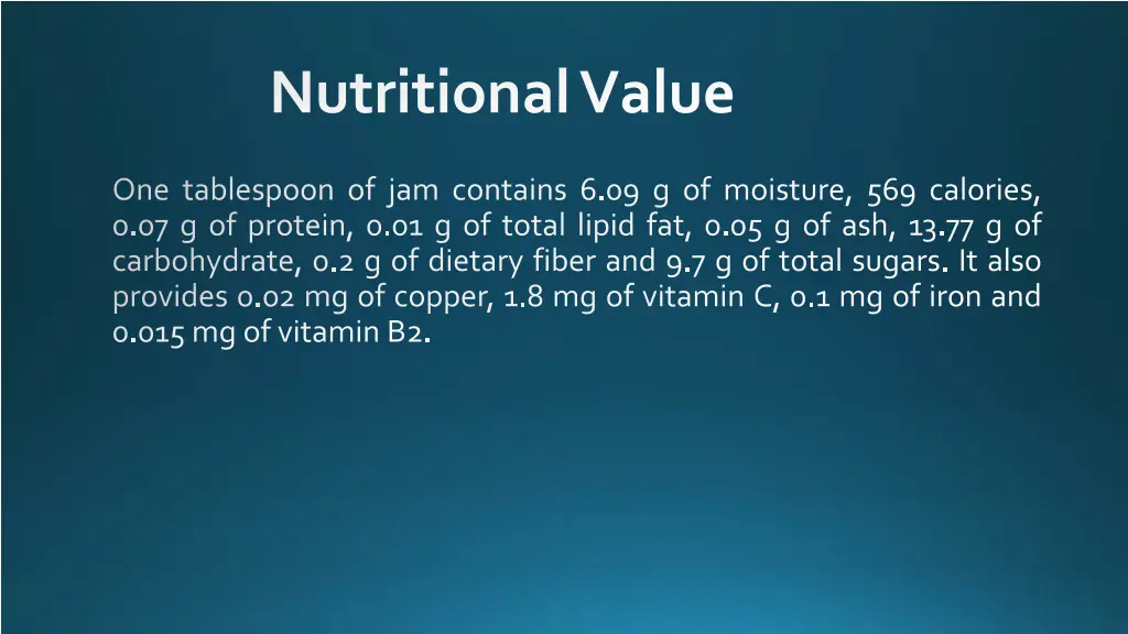 nutritional value