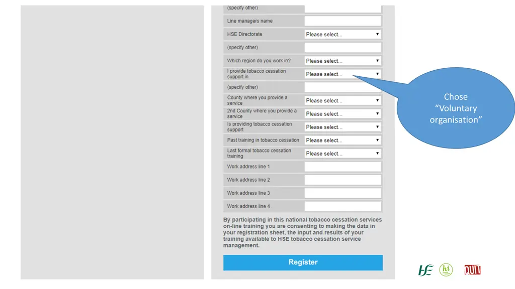 chose voluntary organisation