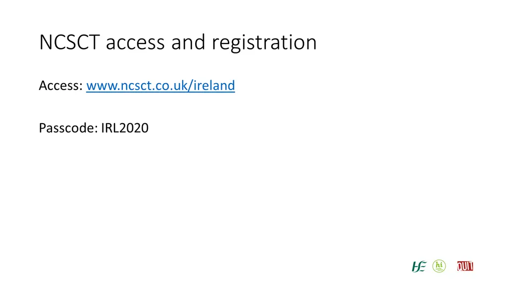 ncsct access and registration