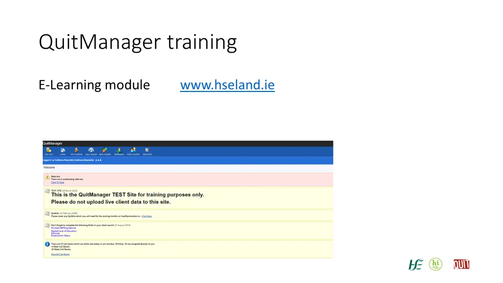 quitmanager training