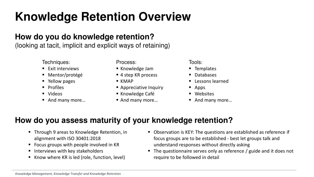 knowledge retention overview