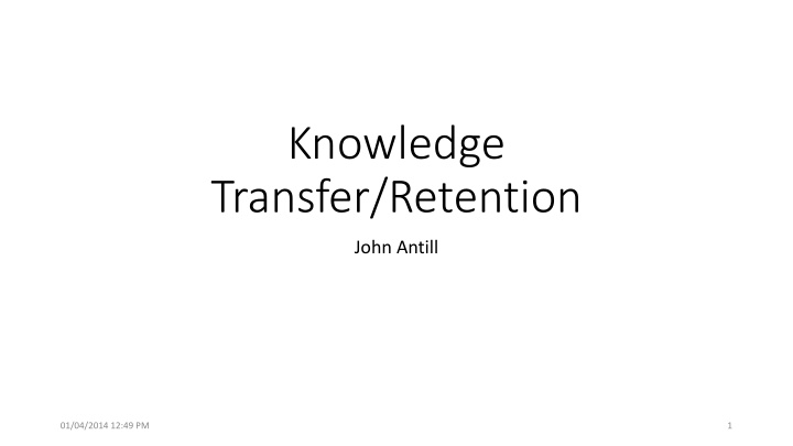 knowledge transfer retention