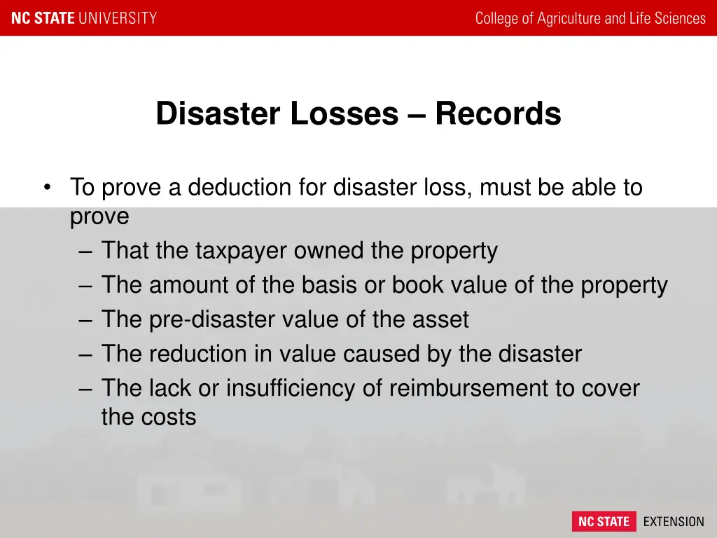 disaster losses records