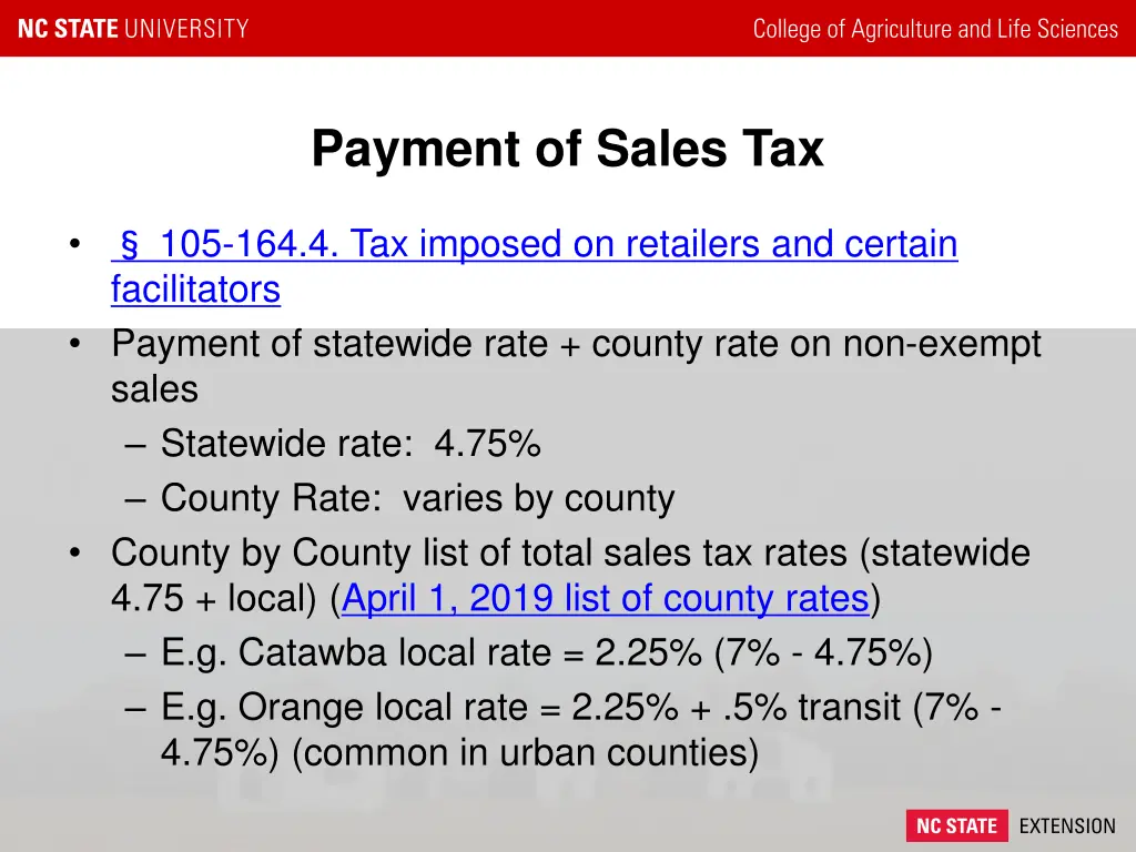 payment of sales tax