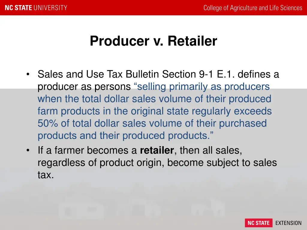 producer v retailer