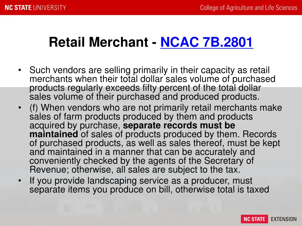 retail merchant ncac 7b 2801