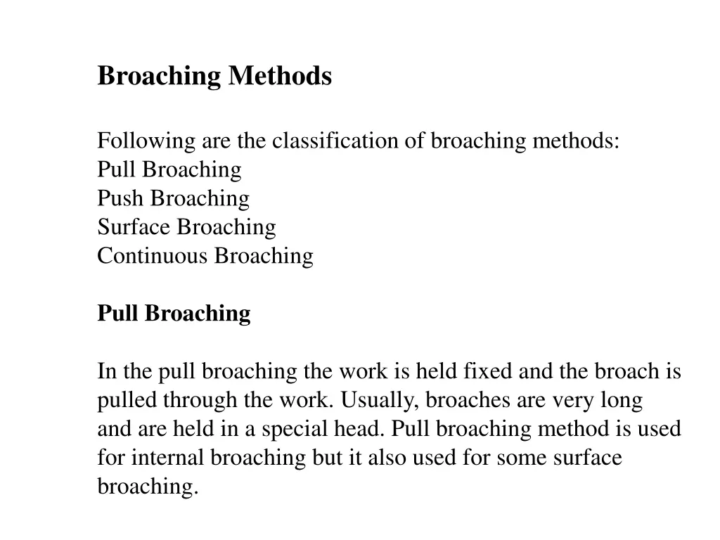 broaching methods