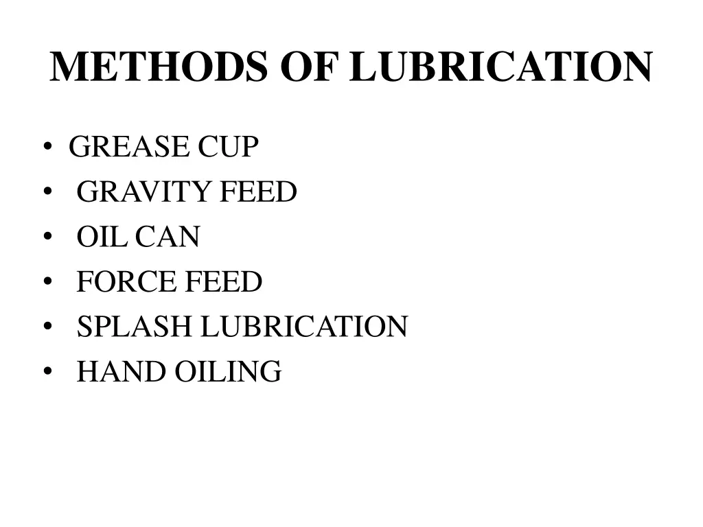 methods of lubrication