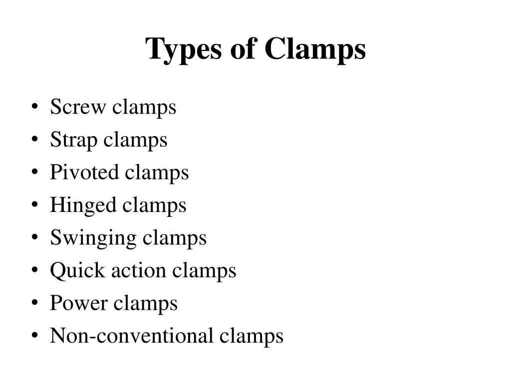 types of clamps