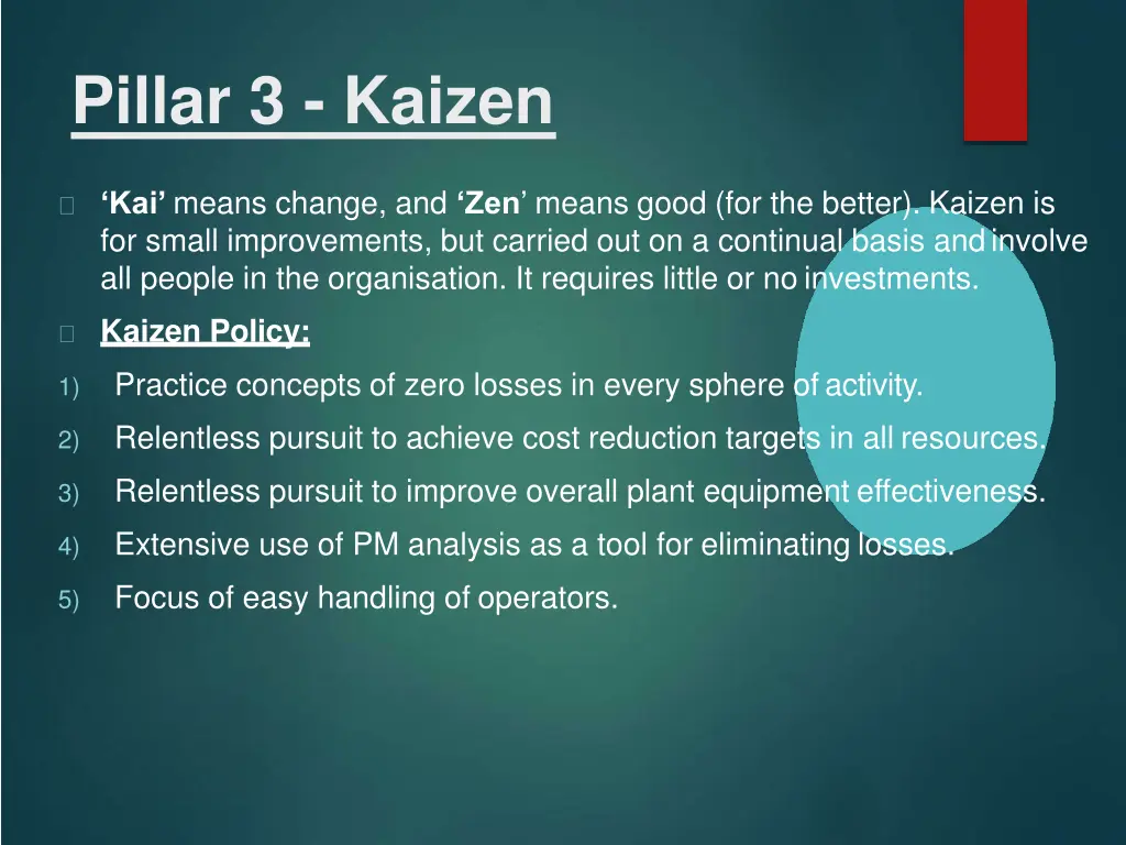 pillar 3 kaizen