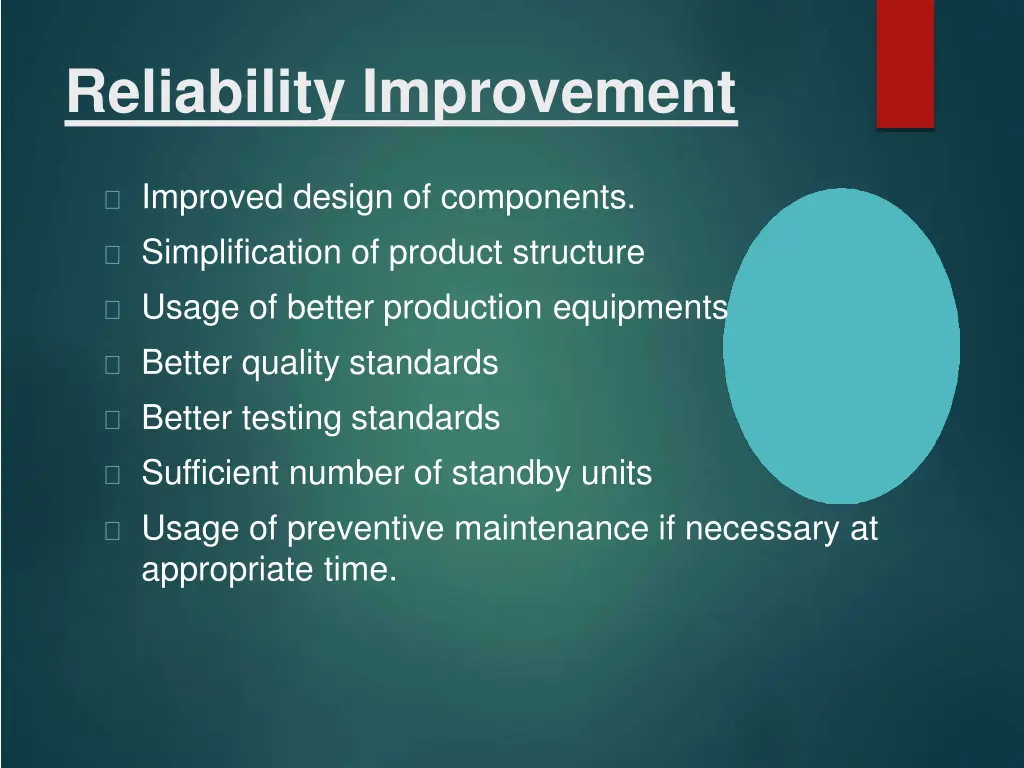 reliability improvement