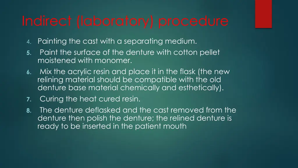 indirect laboratory procedure 2