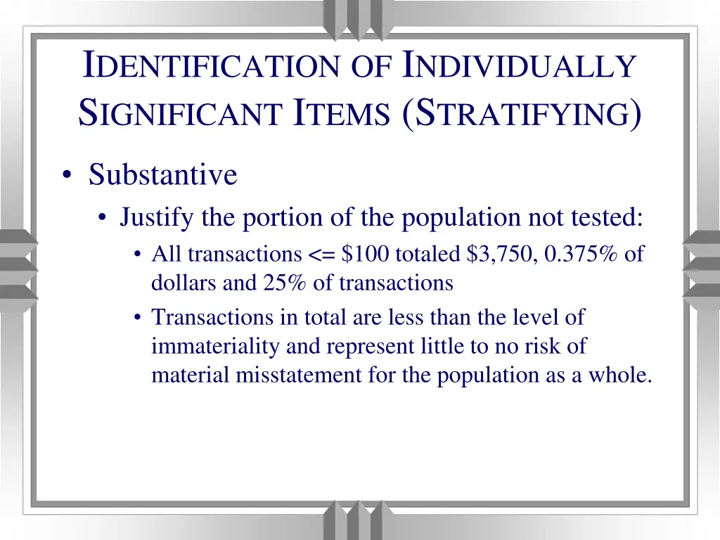 i dentification of i ndividually s ignificant 1