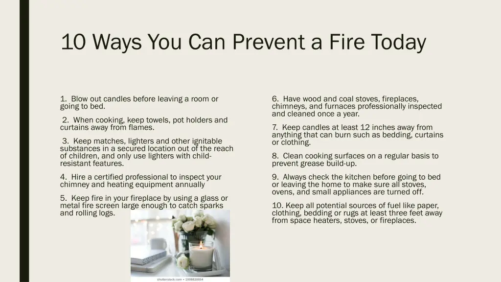 10 ways you can prevent a fire today