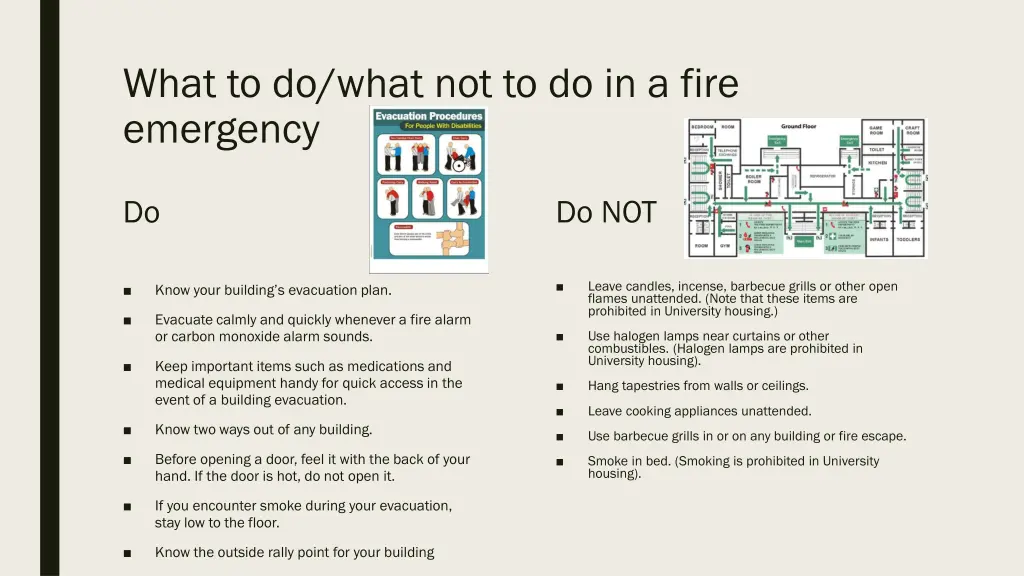 what to do what not to do in a fire emergency