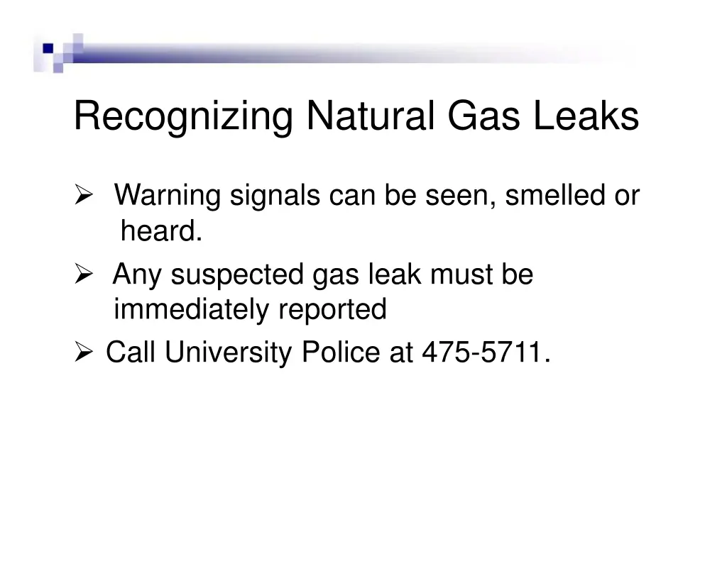 recognizing natural gas leaks