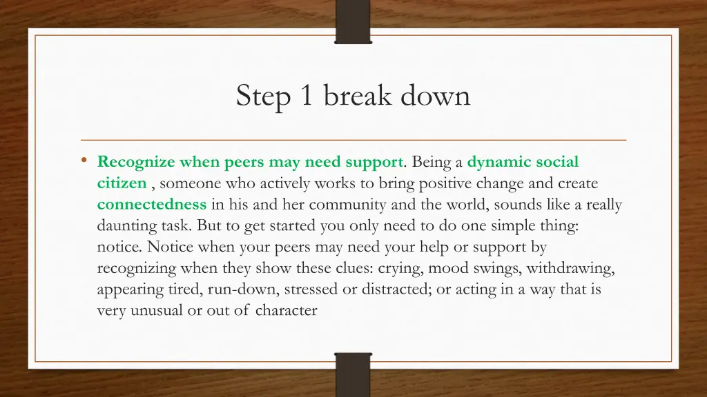 step 1 break down