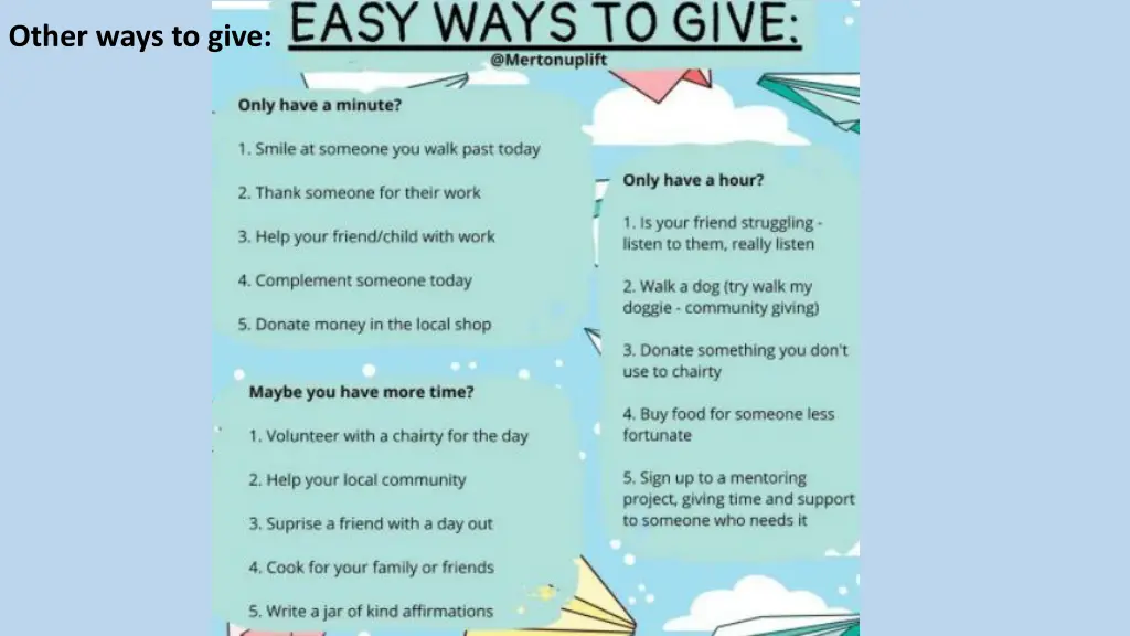 other ways to give